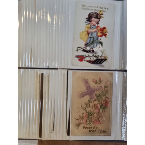 333 - A good Collection of early postcards in a grey album, Mostly late 19th, early 20th cnetury, featurin... 