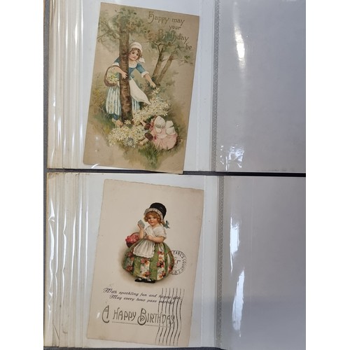 333 - A good Collection of early postcards in a grey album, Mostly late 19th, early 20th cnetury, featurin... 