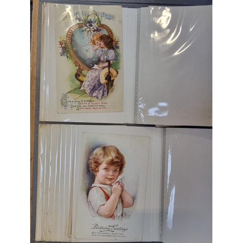 333 - A good Collection of early postcards in a grey album, Mostly late 19th, early 20th cnetury, featurin... 