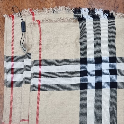 1048 - Star Lot : A fabulous extra large ladies cashmere and silk designer Burberry scarf in the iconic che... 