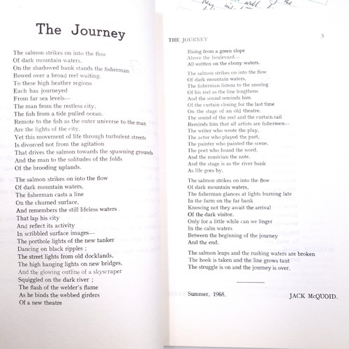 502 - A publication entitled 'Threshold'. A collection of poems edited by Seamus Heaney. Together with a h... 