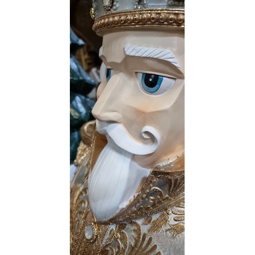 671 - Super Star Lot : A very Large 6 feet tall decorative nutcracker figure with ornate detailing, gilded... 