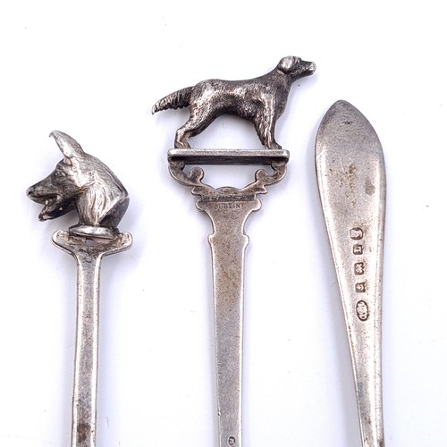 514 - Three very interesting sterling silver teaspoons. One a Georgian example hallmarked Birmingham toget... 