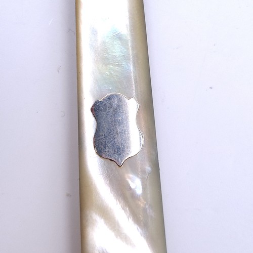 548 - A super Victorian silver bladed fruit knife with mother of pearl handle hallmarked Sheffield 1872. M... 