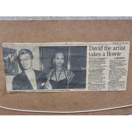 750 - Star Lot: A fabulous hand signed by David Bowie 1947-2016 exhibition poster for 'David Bowie New Afr... 