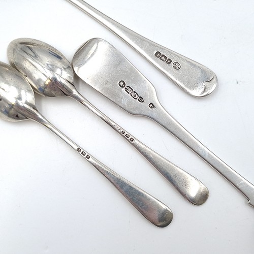 1091 - Four sterling silver items. Includes Dinner fork, With Irish Silver 'Dublin Hallmarks' Together with... 