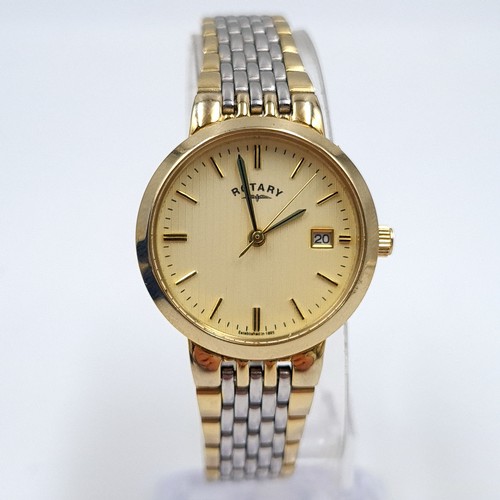 1092 - A very pretty 'Rotary' Ladies bi-metal wrist watch. Comes in original box.