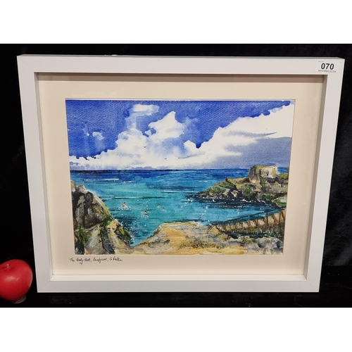 70 - A wonderful original 'Geraldine' watercolour on paper painting titled 'The Forty Foot, Sandycove Dub... 