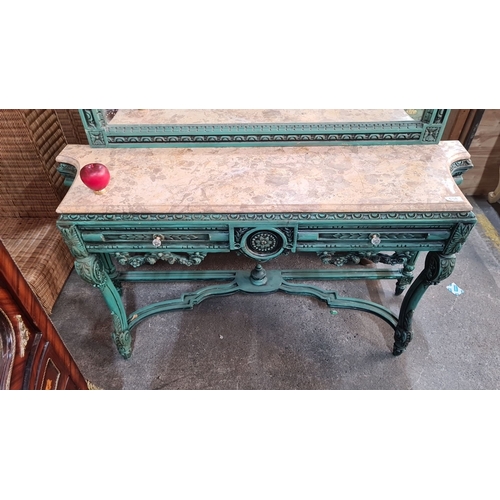 998 - Super Star Lot A: A fabulous Elaborately large carved Art Nouveau-style console table with ornate mi... 