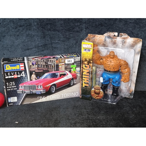 983 - An unopened Special Collector Edition 'Thing' Action Figure along with a Revell '76 Ford Torino mode... 