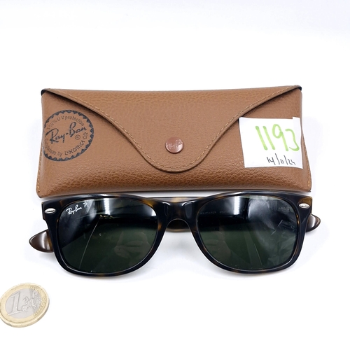 1193 - A pair of 'Rayban' New Wayfarer sunglasses. With Polished Tortoise frame and G-15 Green lenses. Mode... 