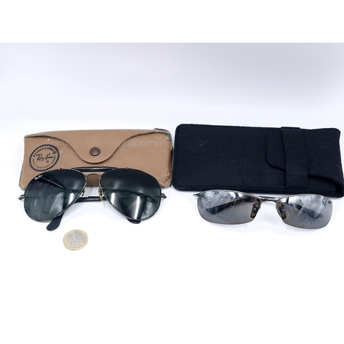 1195 - A pair of 'Rayban' sunglasses Model no. RB3186 004/82, In graduated Brown Lens with metal frame. Alo... 