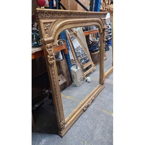 1222 - Super Star lot : A fabulous Large ornate overmantel gilt mirror with detailed carvings, Victorian st... 