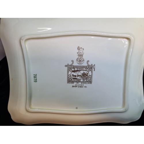 1333 - Two beautiful vintage Royal Doulton porcelain serving plates from the Old English Coaching Scenes. I... 