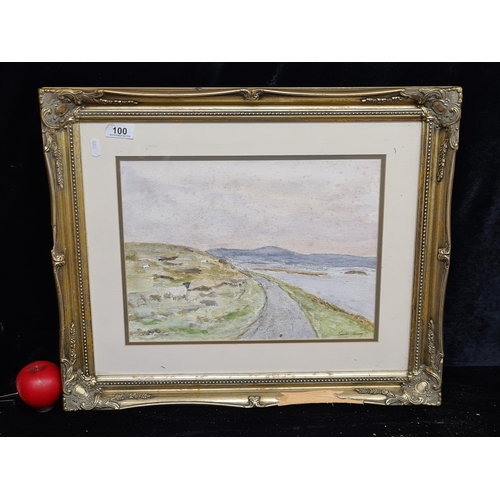 1342 - An original Imelda Corry (Irish contemporary artist) 1998 watercolour on paper. Featuring a coastal ... 