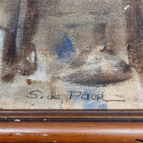 1360 - Star Lot: An original captivating 'S. de Paor' oil on board painting. Features a captivating scene w... 