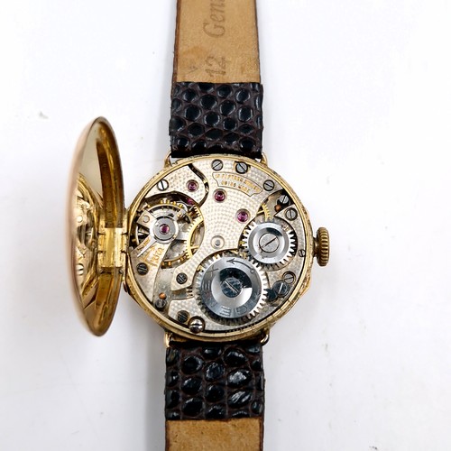 30 - Star Lot : A fabulous vintage nine carat gold 1938 or 1954 watch with case marked Rolex 15 rubies wa... 