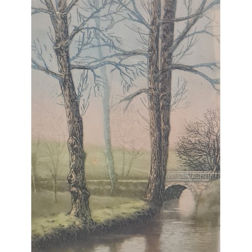 92 - Star Lot: Marcel Augis. An original etching with aquatint titled 'Lyons la forêtl e pont de la rigol... 