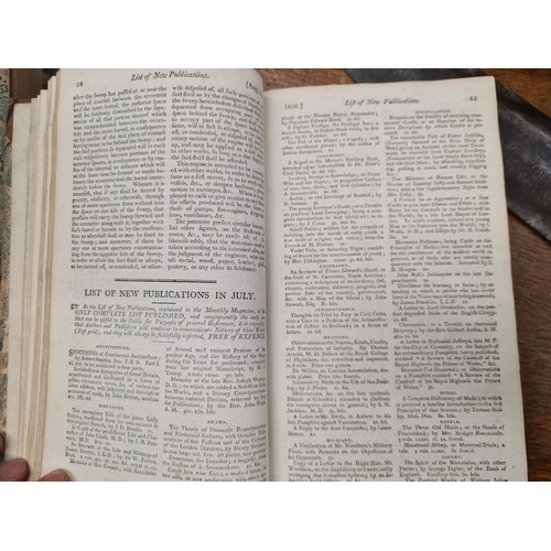 112 - Two wonderful early 19th century hardback book copies of 'The Monthly Magazine or British Register.'... 