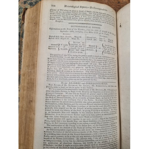 112 - Two wonderful early 19th century hardback book copies of 'The Monthly Magazine or British Register.'... 