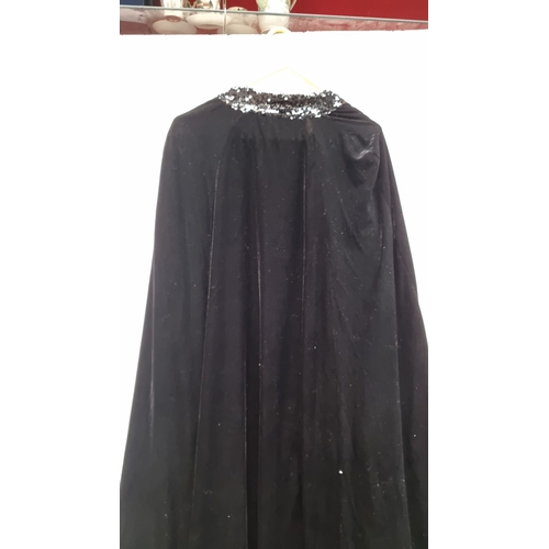 435 - A brand new Zara long Black velvet cape with sequined trim. €79 RRP