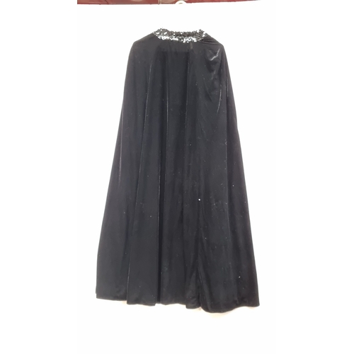 435 - A brand new Zara long Black velvet cape with sequined trim. €79 RRP