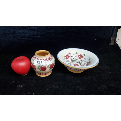 121 - Two Nicholas Mosse art studio pottery pieces including a bowl made for Kellogg's that raised funds f... 