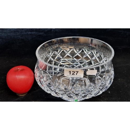 127 - A beautiful large heavy quality Waterford Crystal footed bowl. In very good condition with acid mark... 