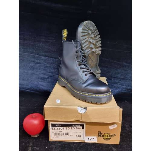 177 - A brand new pair of Dr. Martens leather boots. Size UK 6/EU 39. In original box.