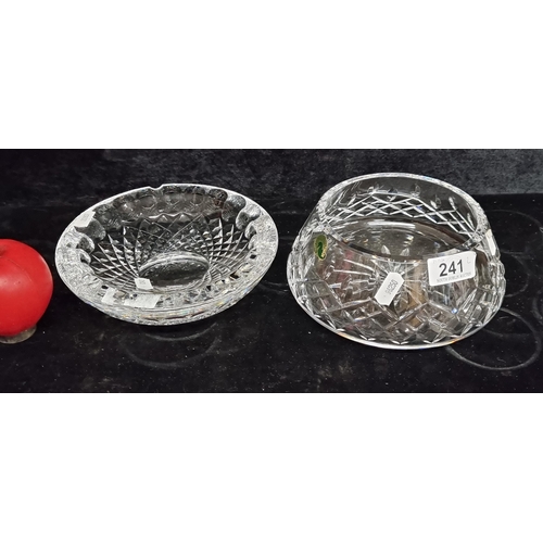 241 - Two 'Waterford' Crystal items. Includes a fabulous 'Waterford' crystal bowl. With acid mark to base.... 