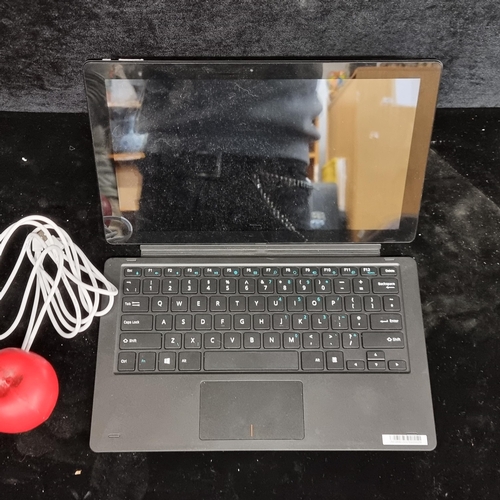 289 - An Intel linx tablet with detachable keyboard, micro usb cable for charging, boots into recovery nee... 