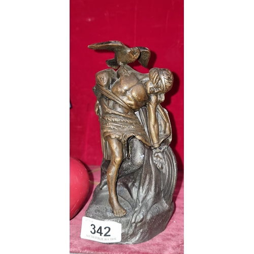 342 - A cast metal commemorative miniature of the 1916 Rising sculpture of 'The Dying Cúchulainn' by Olive... 