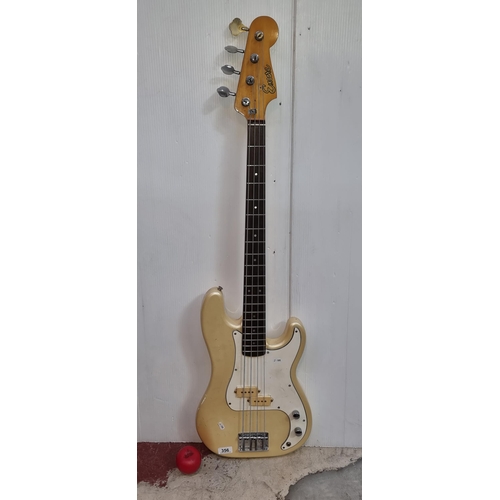 356 - An Encore electric bass guitar in a vintage white finish. RRP £160.00 via worldwidemusic.co.uk