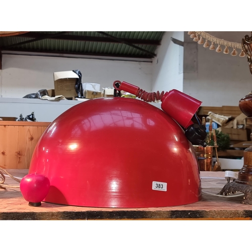 383 - Star Lot :A large red statement Italian pendant light. Model Depositato. Attributed to  Italian desi... 