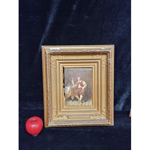 86 - Super Star Lot : An original antique oil on board painting by Antoine Emile Plassan (French, 1817-19... 