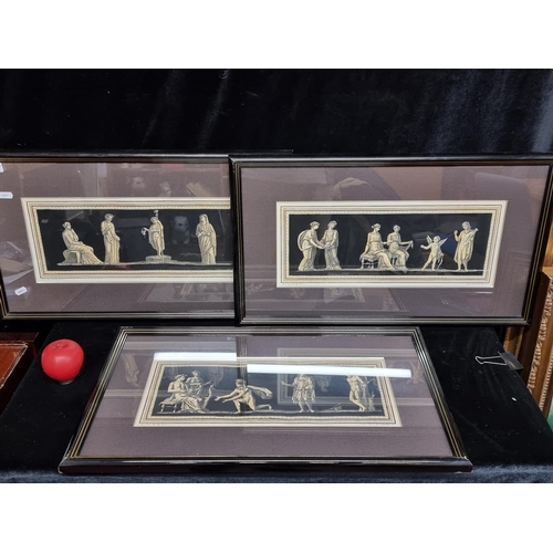 89 - A trio of high quality prints with marker pen detailing depicting classical figures from Ancient Rom... 