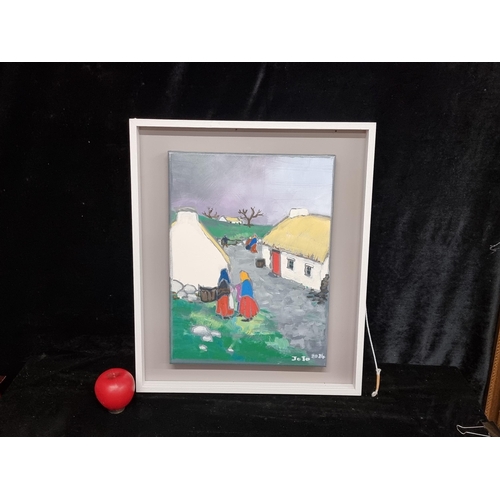 98 - An original acrylic on canvas after Markey Robinson,  painting titled 'Rain on the Way'. Features a ... 