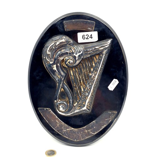 624 - Star Lot : A rare and important Irish silver hallmarked Dublin Irish harp mounted on Ebonised base. ... 