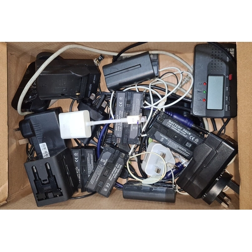 764 - Mixed electronics lot including battery packs, chargers, Huawei mobile WiFi E5573, and Nighteye LED ... 