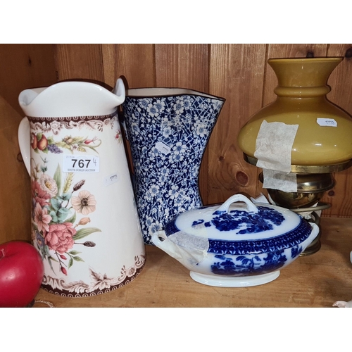 767 - Collection of four assorted ceramic pieces, featuring Royal Semi Porcelain by Woodson, England. Incl... 