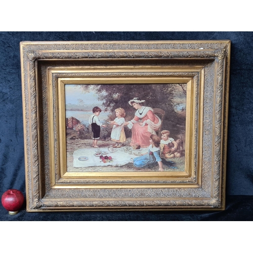 897 - A high quality print after an original 19th century oil on canvas painting. Features a genre scene o... 