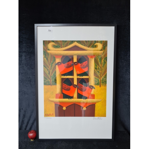 924 - A large quality print after 'Graham Knuttel'. Housed in a black frame behind glass.
MM: 63 x 94 cm i... 