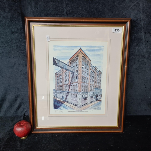 930 - A handsigned Pat Liddy print. Features the Guinness Storehouse. Signed lower left in pencil. Housed ... 