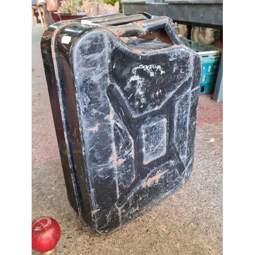 1392 - Vintage Jefferson 20L metal jerry can, featuring a rugged design and embossed branding.
Previous in ... 