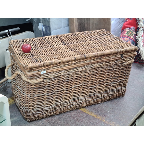 1195 - A very large Rattan storage basket. Perfect for storing your blankets, sheets etc.
MM: 50cm H x 100 ... 