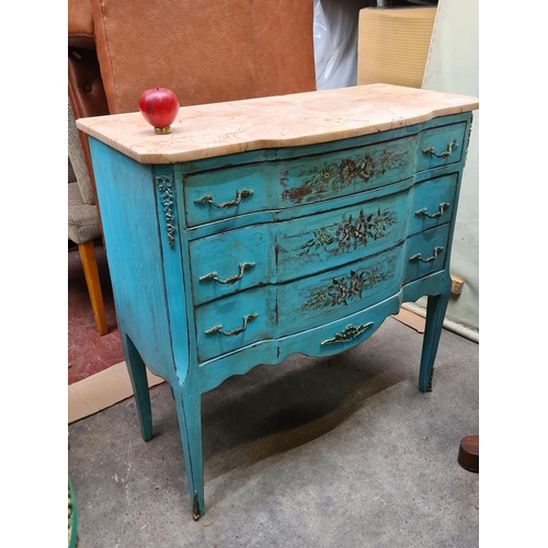 1222 - Star Lot : A nice example of a French chateau  style Chest of drawers. Features brass handles and ha... 