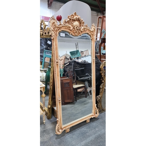 1234 - Star lot : A beautiful tall French Rococo style bevelled mirror with a nicely carved frame. MM: 80 x... 