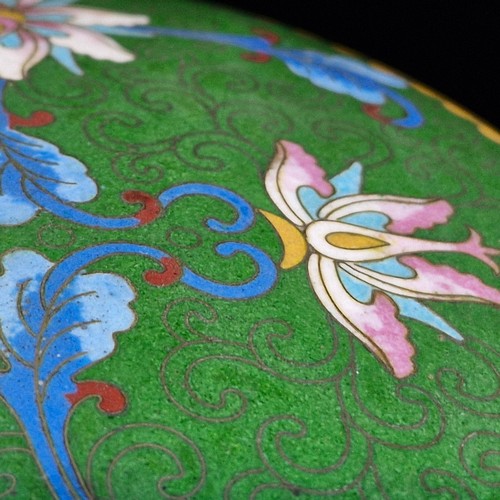 164 - Star Lot : A fabulous large pair of large Chinese Cloisonne lidded bowls sat on hand craved rosewood... 