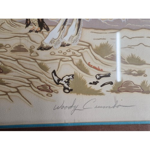 84 - Star Lot: A wonderful Woodrow Wilson Crumbo (American, 1912 -1989) Original silk screen printing on ... 