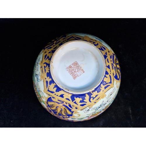 131 - Star Lot : A fabulous large antique Chinese export Famille Rose porcelain punch / serving bowl decor... 